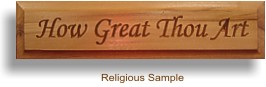 Sample engraved wooden sign